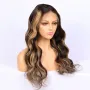 Кафява лейс фронт перука с руси кичури и дантела 13*4*1 LACE FRONT, снимка 2