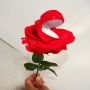 червена роза с кутия от кадифе плюш кутийка за пръстен бижу подарък, снимка 2