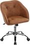 Офис стол Yaheetech Ергономичен въртящ се фотьойл от изкуствена кожа 360° накланяща се облегалка с р, снимка 2