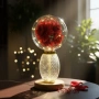 Декоративна лампа с червени рози и мека светлина – за топлина и хармония у дома, снимка 2