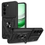 Калъф за Realme C71 4G с Въртяща се Стойка и Плъзгащо Капаче за Камера - PC + TPU, Военна защита, Ма, снимка 1