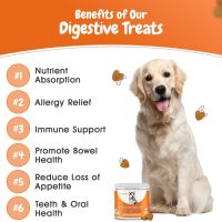 Пре, про и постбиотици за кучета за храносмилане, имунитет, 120 дъвчащи дъвки, патешки вкус, снимка 3 - За кучета - 45749818
