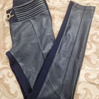 Lucy Fashion - спортно-елегантен панталон, размер S (от еко кожа и плат), снимка 7 - Панталони - 45366504