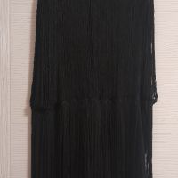 Къса черна рокля с ресни, снимка 3 - Рокли - 45227703