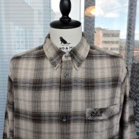 Jack Wolfskin Men`s Beige/Black Long Sleeve Checked Shirt -мъжка  риза за спорт и туризъм размер XL , снимка 2 - Ризи - 45264813