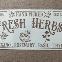 Шаблон стенсил Hand picked fresh herbs скрапбук декупаж декорация торта, снимка 1 - Други - 46083622