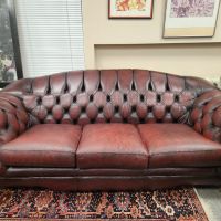 Честсърфийлд троен диван естествена кожа, снимка 1 - Дивани и мека мебел - 45282850