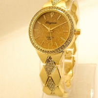 Дамски стилен часовник с камъчета от висококачествена медицинска стомана , снимка 1 - Други - 44990027