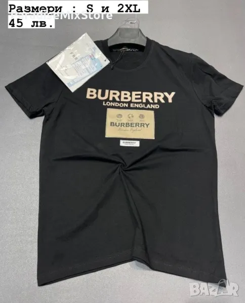 Мъжка черна тениска burberry реплика , снимка 1