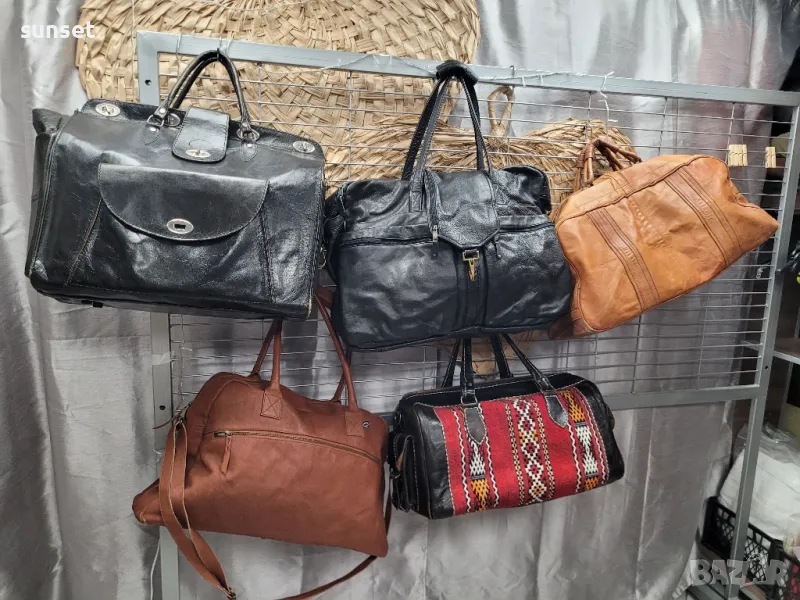 естествена кожа големи пътни чанти, сак, снимка 1