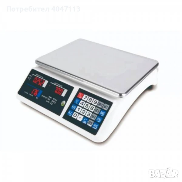 Кухненска везна с калкулатор, 40 кг., LCD екран, водоустойчива платформа, снимка 1