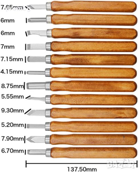 длето, длета за дърворезба, гравиране, занаяти, кожарски, 12 бр., снимка 1