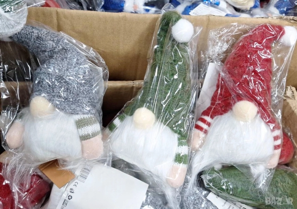 Коледна плюшена играчка Гном с шапка 25см, снимка 1