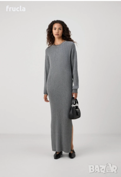 Плетена Дълга Роля Сиво , снимка 1