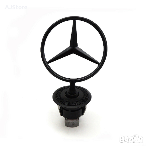 Емблема мерник за Mercedes Benz Black Logo, снимка 1