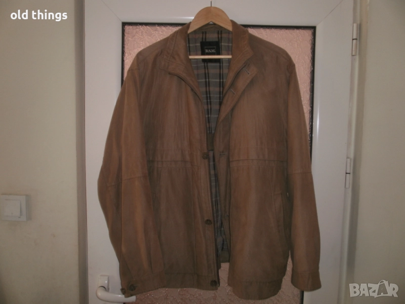 Мъжко кожено яке,естествена кожа,велур, снимка 1