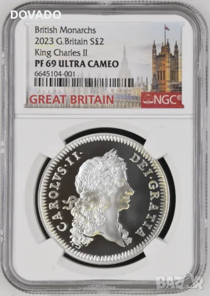 2023 Charles II 1oz (31.1г) £2 - Сребърна Монета - NGC PF69 - Ограничено Издание 1350 -Great Britain, снимка 1