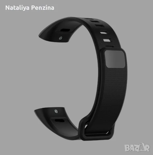 Каишка за часовник Vogo, съвместима с Huawei Band 2 Pro, силиконова, черна, снимка 1