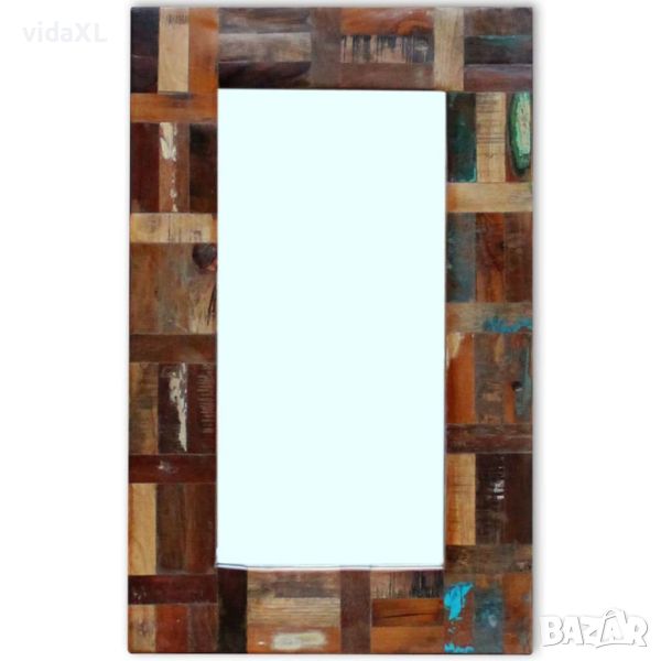 vidaXL Огледало, регенерирано дърво масив, 80x50 см（SKU:243329, снимка 1