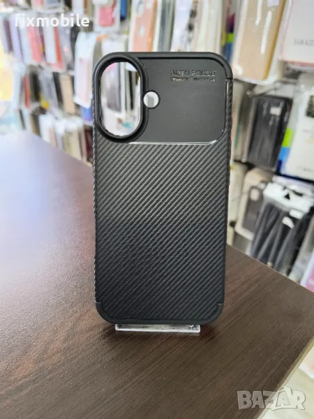 Apple iPhone 16 Carbon Fiber силиконов Калъф / Кейс, снимка 1