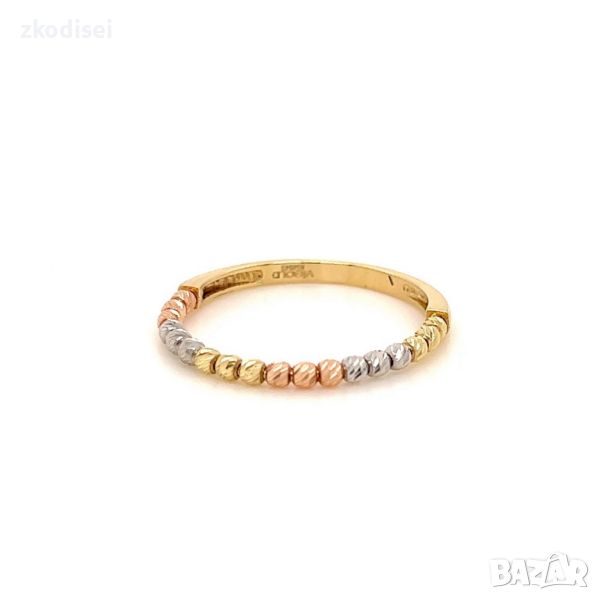 Златен дамски пръстен 1,37гр. размер:58 14кр. проба:585 модел:23148-6, снимка 1