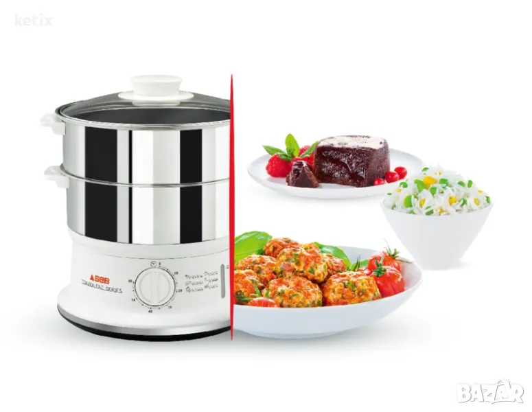 Tefal,уред за готвене на пара VC145130, 2 Нива, 6л., снимка 1