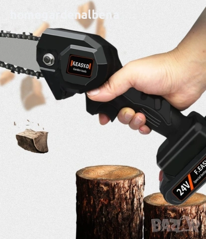 Ръчен електрически верижен трион 15 см с две батерии – Компактна мощност за лесно рязане, снимка 5 - Градинска техника - 54108353