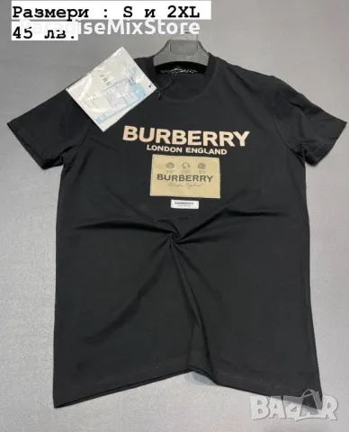 Мъжка черна тениска burberry реплика , снимка 1 - Тениски - 47006145