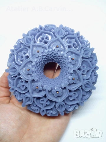 Глицеринов ароматен карвинг сапун Мандала,гравиран с Тай нож,специален подарък за всякакъв повод, снимка 5 - Декорация за дома - 53573723