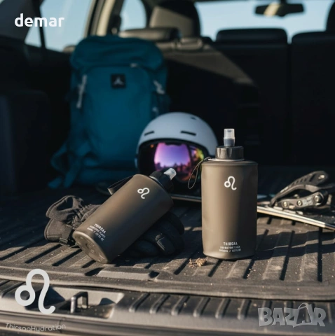 Сгъваема бутилка за вода 1 литър, херметична бутилка за хидратация, снимка 5 - Други спортове - 53924627