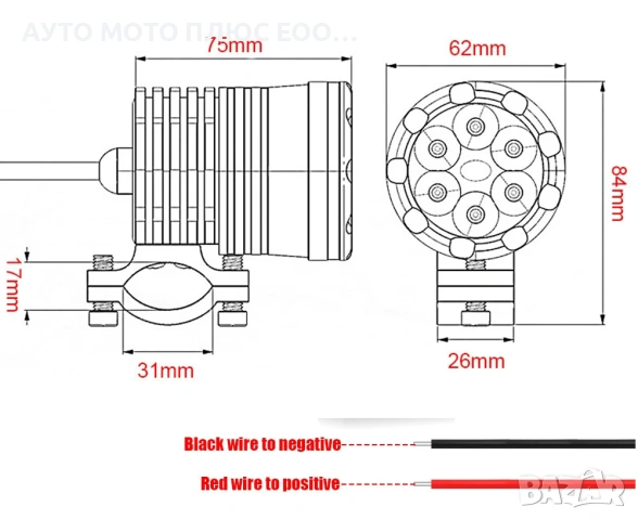 Комплект 6 SMD LED халогени за мотор 6500К - 2 броя., снимка 3 - Аксесоари и консумативи - 54238577