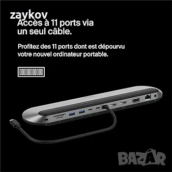 Belkin Connect 11-в-1 USB-C Dock Pro (Поддържа 3 монитора, Silicon Motion, Macbook, Windows, снимка 2 - Друга електроника - 54151909