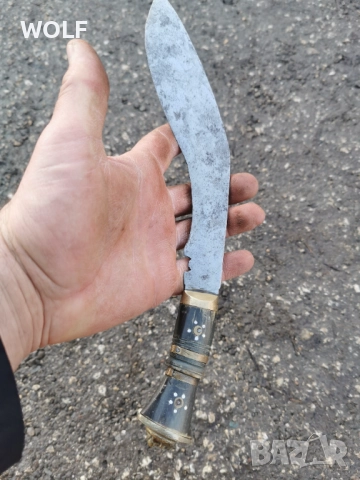 Кукри оригинал рог, месинг седеф, снимка 2 - Антикварни и старинни предмети - 52930743