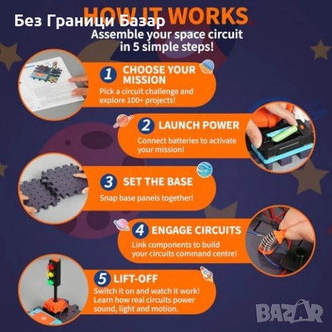 Нов Образователен научен комплект за деца – ракети, радар, светофари, снимка 4 - Образователни игри - 51678260