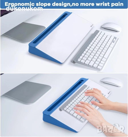 Стъклена дъска за бюро с органайзер, отделения и стойка за телефон/таблет, снимка 6 - Бюра - 52652095