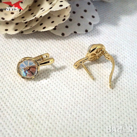 Обеци с 14К златно покритие 2141892, снимка 2 - Обеци - 53956438