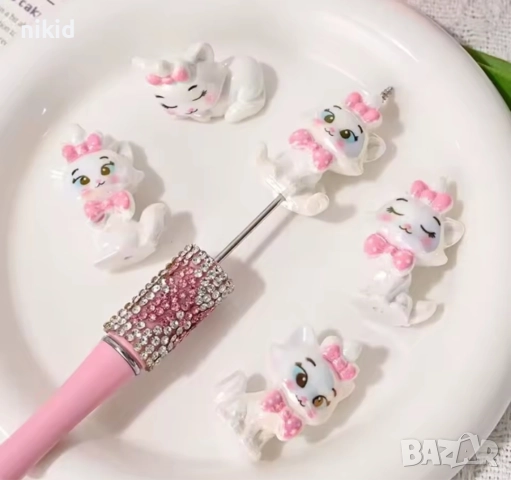 5 бр Коте Мари Marie  Cat фигурка фугурки акрил смола за игра и украса декор торта топер гривна , снимка 3 - Фигурки - 52259989