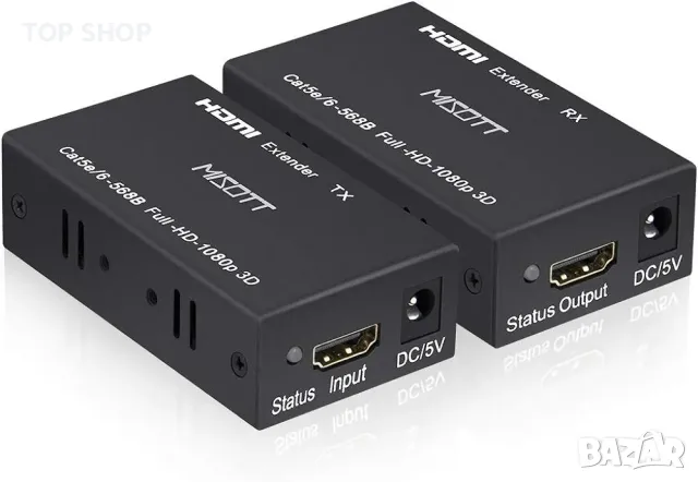 MISOTT HDMI удължител, 60 метра HDMI предавател и приемник през единичен RJ45, снимка 4 - Друга електроника - 48793160