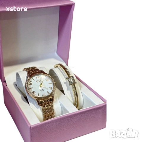 Луксозен дамски часовник с елегантна гривна – стил и изящество в една кутия, снимка 8 - Бижутерийни комплекти - 52793510