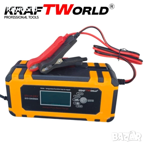 Автоматично зарядно за акумулатори KraftWorld 12V с LCD дисплей и ремонтен режим, снимка 4 - Аксесоари и консумативи - 51027154