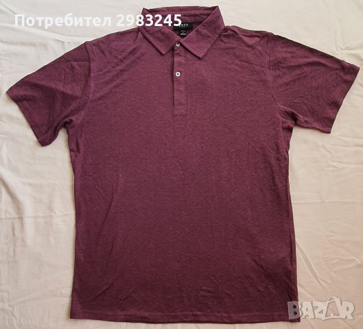 Лилава тениска с яка и къси ръкави, снимка 1 - Тениски - 46416280