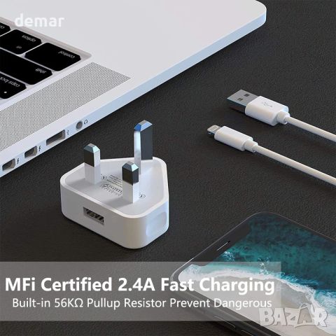 2 броя зарядно за iPhone и Lightning кабел, [Apple MFi Certified], снимка 7 - Аксесоари за Apple - 45403386