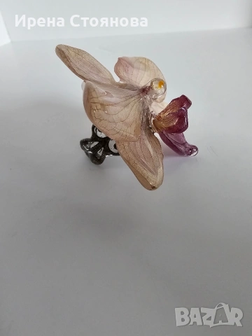 🌼"Орхидейна свежест" 🌼„Винтидж пръстен с истинска орхидея в епоксидна смола – уникално ръчно бижу“, снимка 7 - Пръстени - 53870085