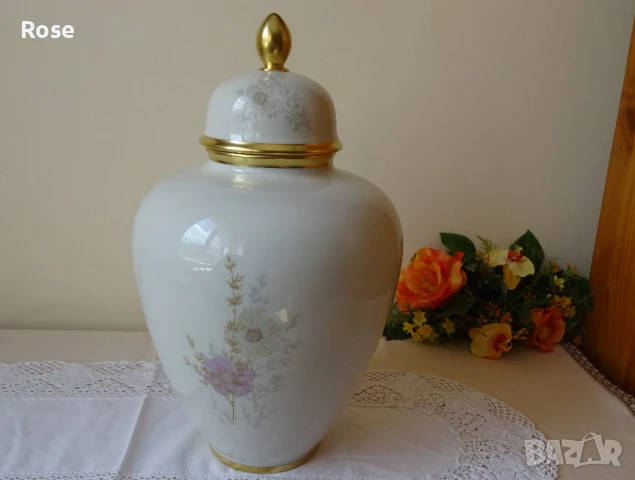 Голям винтидж джинджифилов буркан, ваза с капак-PRM Jaeger , снимка 6 - Вази - 51170226