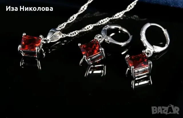 Сребърни комплекти обици и колие, снимка 9 - Бижутерийни комплекти - 50316676