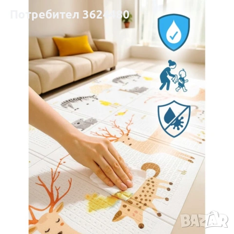 Преносимо бебешко килимче 160х180 см сгъваемо 4854, снимка 13 - Други стоки за дома - 53307132