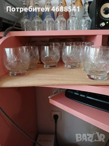 Комплект кристални чаши - от комунизма, снимка 2 - Чаши - 52898771