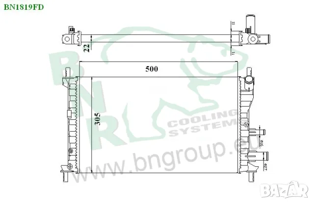 Воден радиатор BNR за FORD,MAZDA BN1819, снимка 3 - Части - 14414068