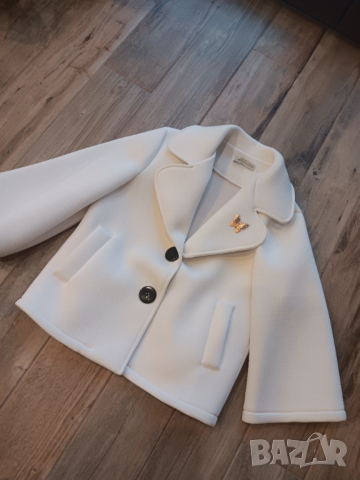 Ново луксозно бяло преходно палто,манто, снимка 4 - Палта, манта - 53596788