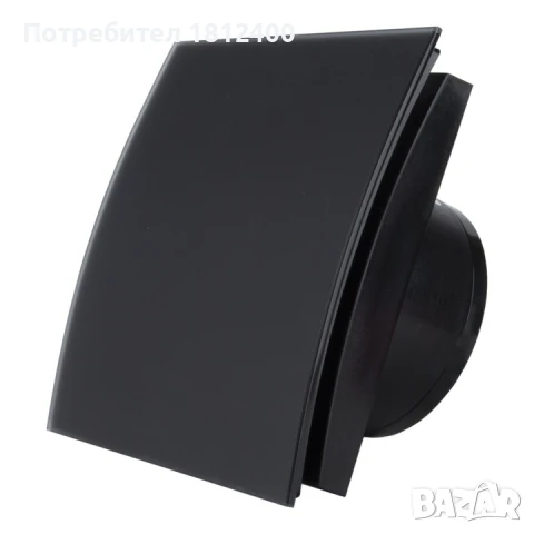 Вентилатор за баня MMotors MMP 100 дизайн. стъкло Черен Мат с клапа Повишен/Турбо дебит 105/169м3/ч, снимка 2 - Вентилатори - 51388074